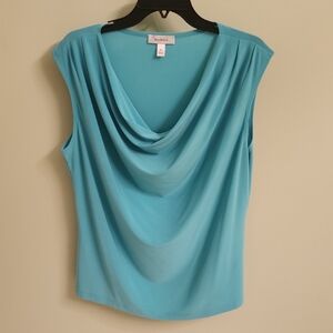 dressbarn Turquoise Draped Blouse